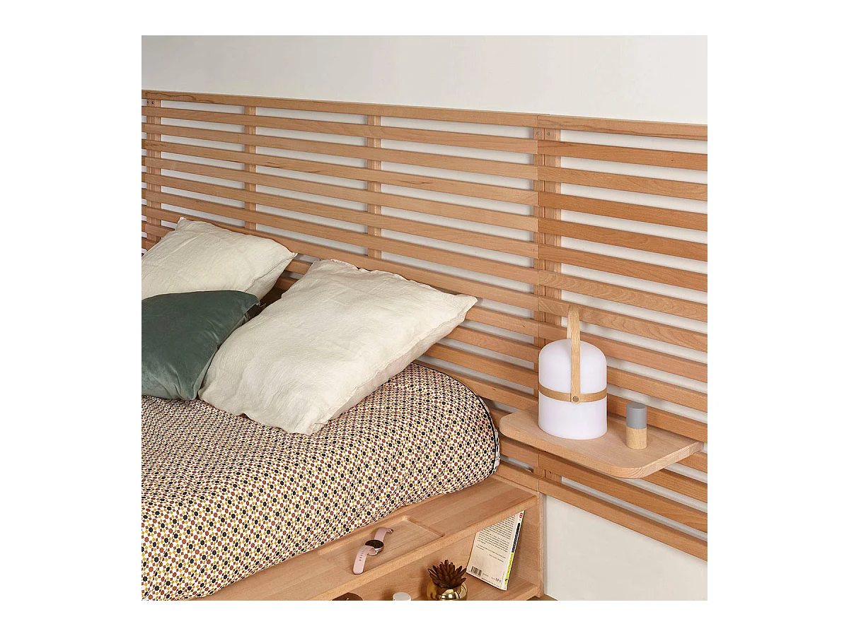 Tête de lit 270 cm bois massif bois naturel TAO