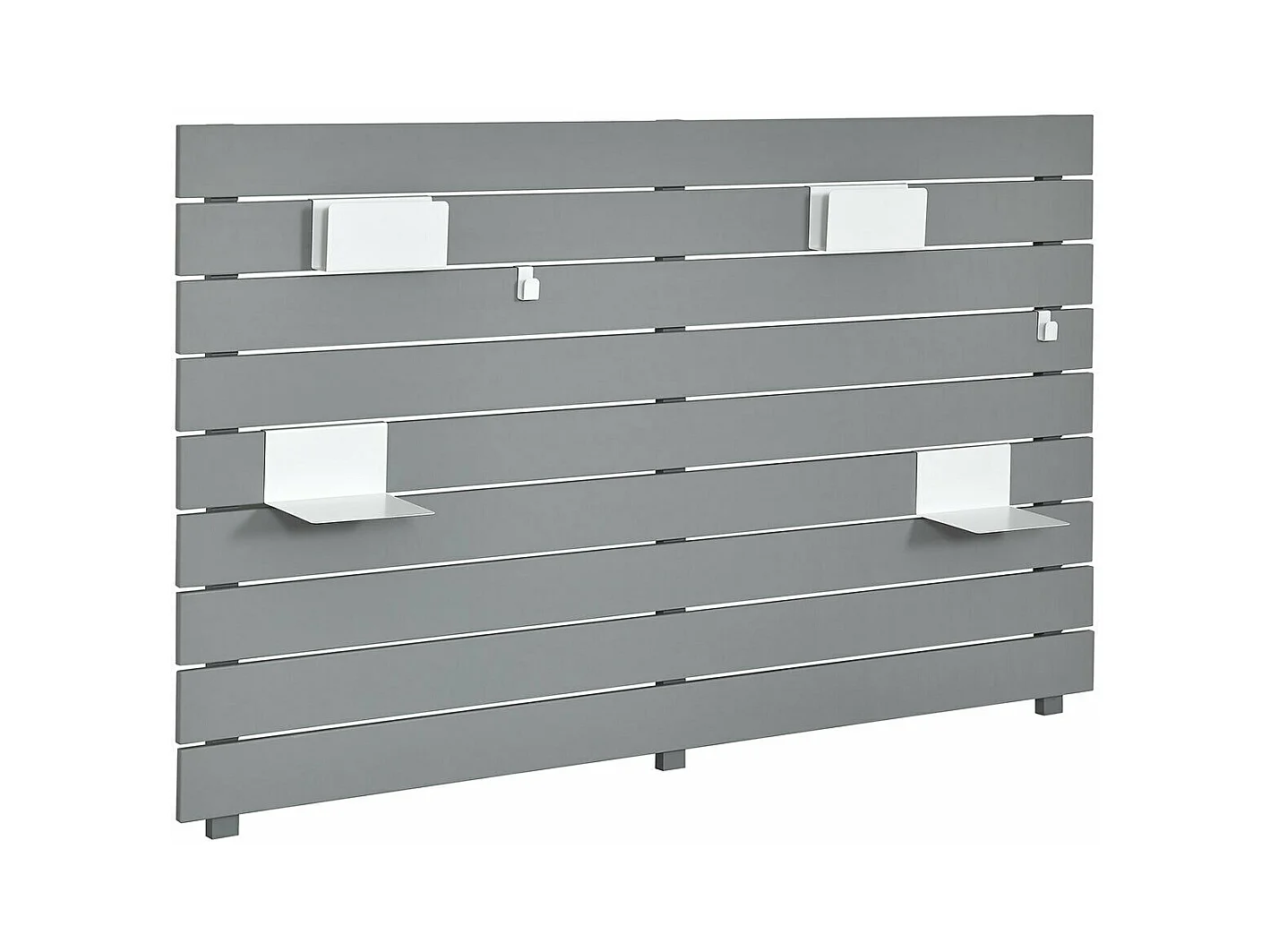 Tête de lit  bois massif gris JOAN