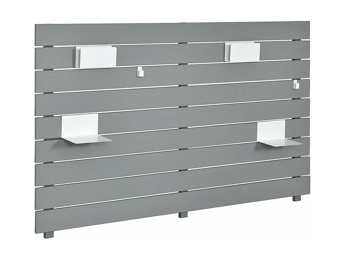 Tête de lit  bois massif gris JOAN