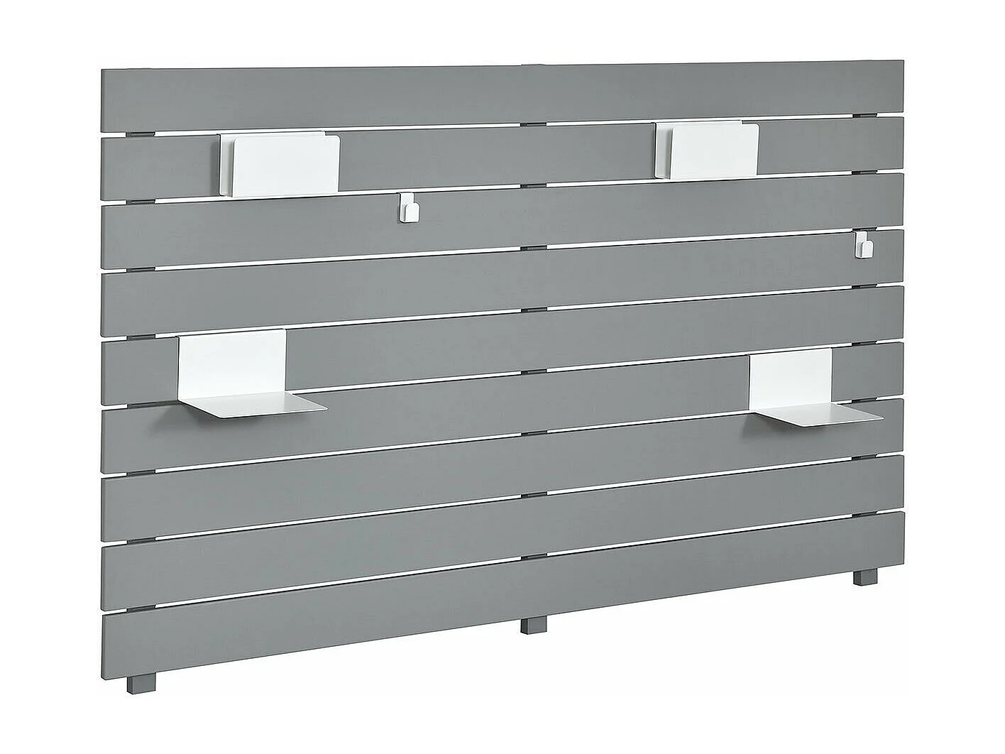 Tête de lit  bois massif gris JOAN