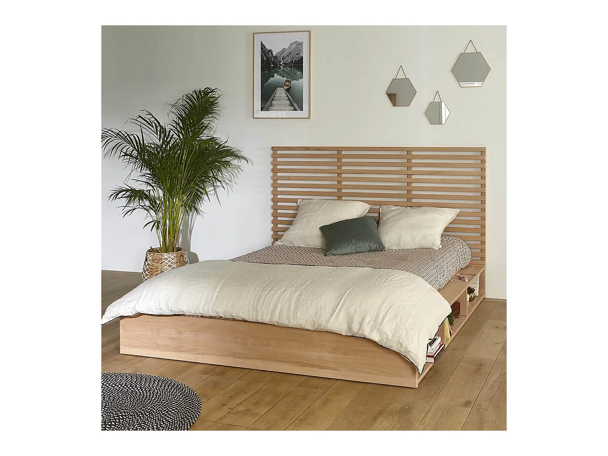 Tête de lit 170 cm bois massif bois naturel KOYA