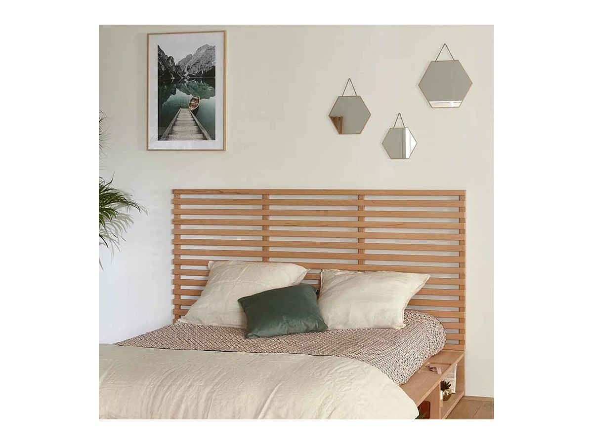 Tête de lit 170 cm bois massif bois naturel KOYA