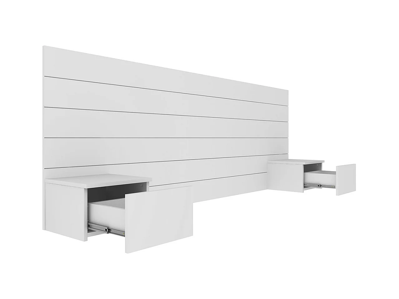 Tête de lit avec chevets 160 cm panneaux de fibres blanc FRIZ