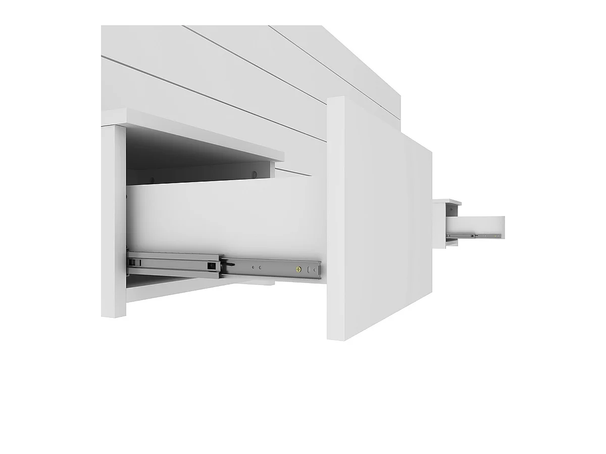 Tête de lit avec chevets 160 cm panneaux de fibres blanc FRIZ