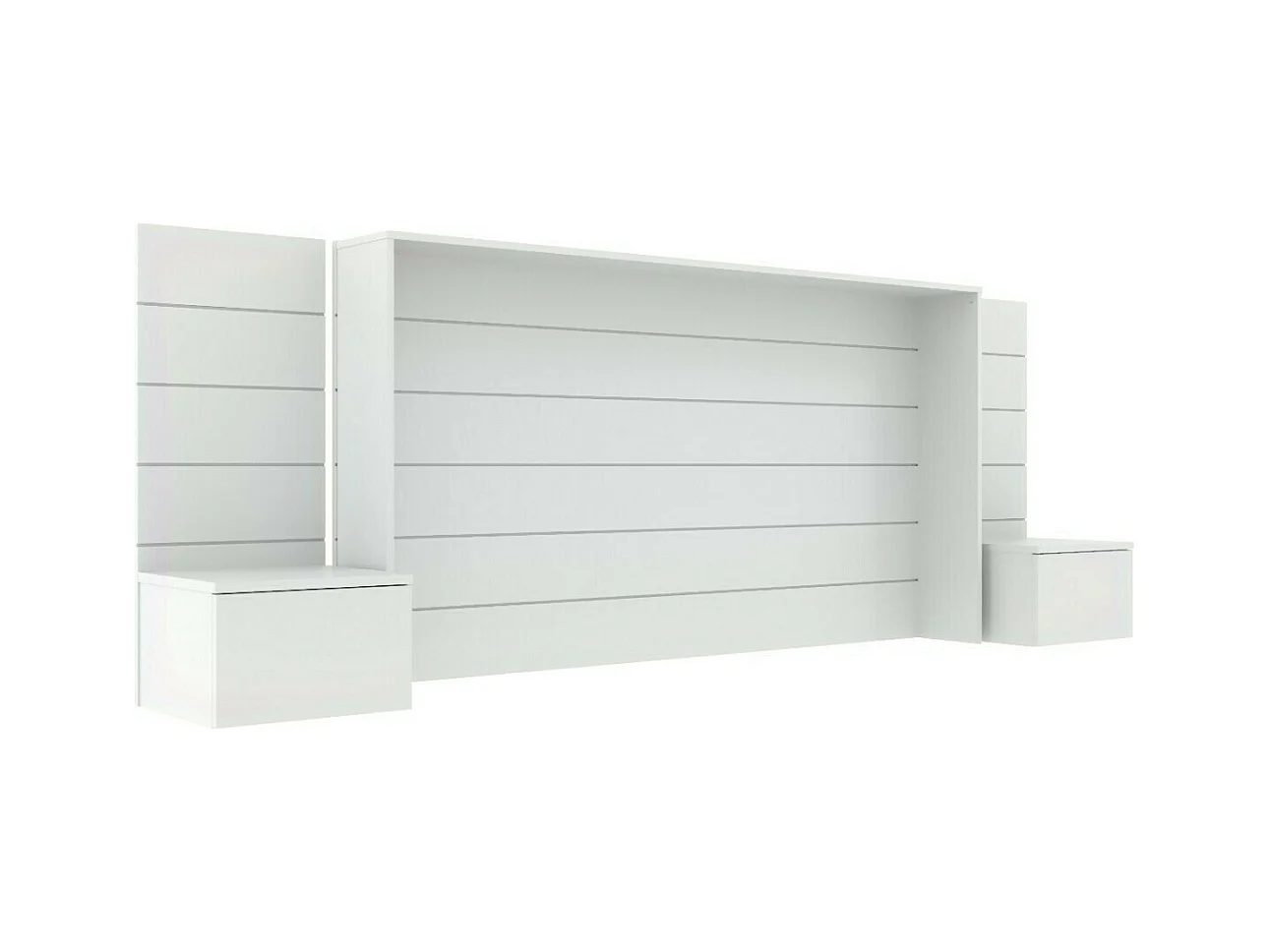 Tête de lit avec chevets 160 cm panneaux de fibres blanc FARO