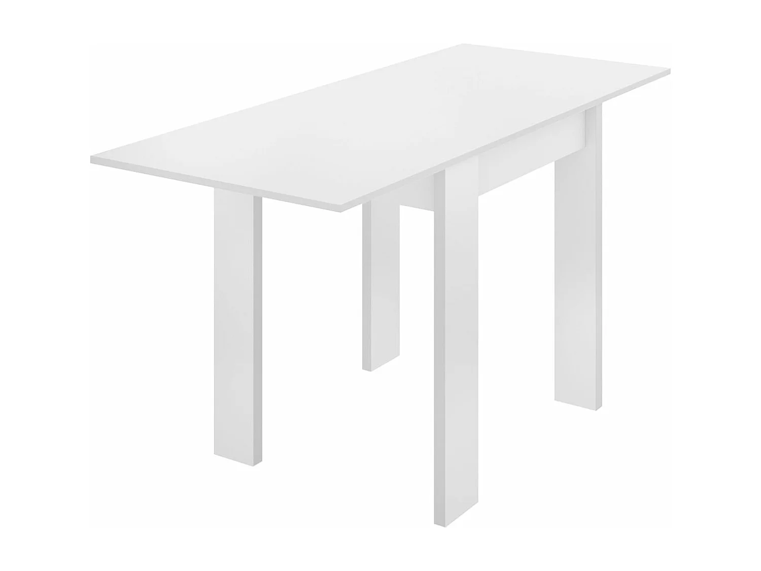 Mesa de cozinha dobrável BOK em melamina branca