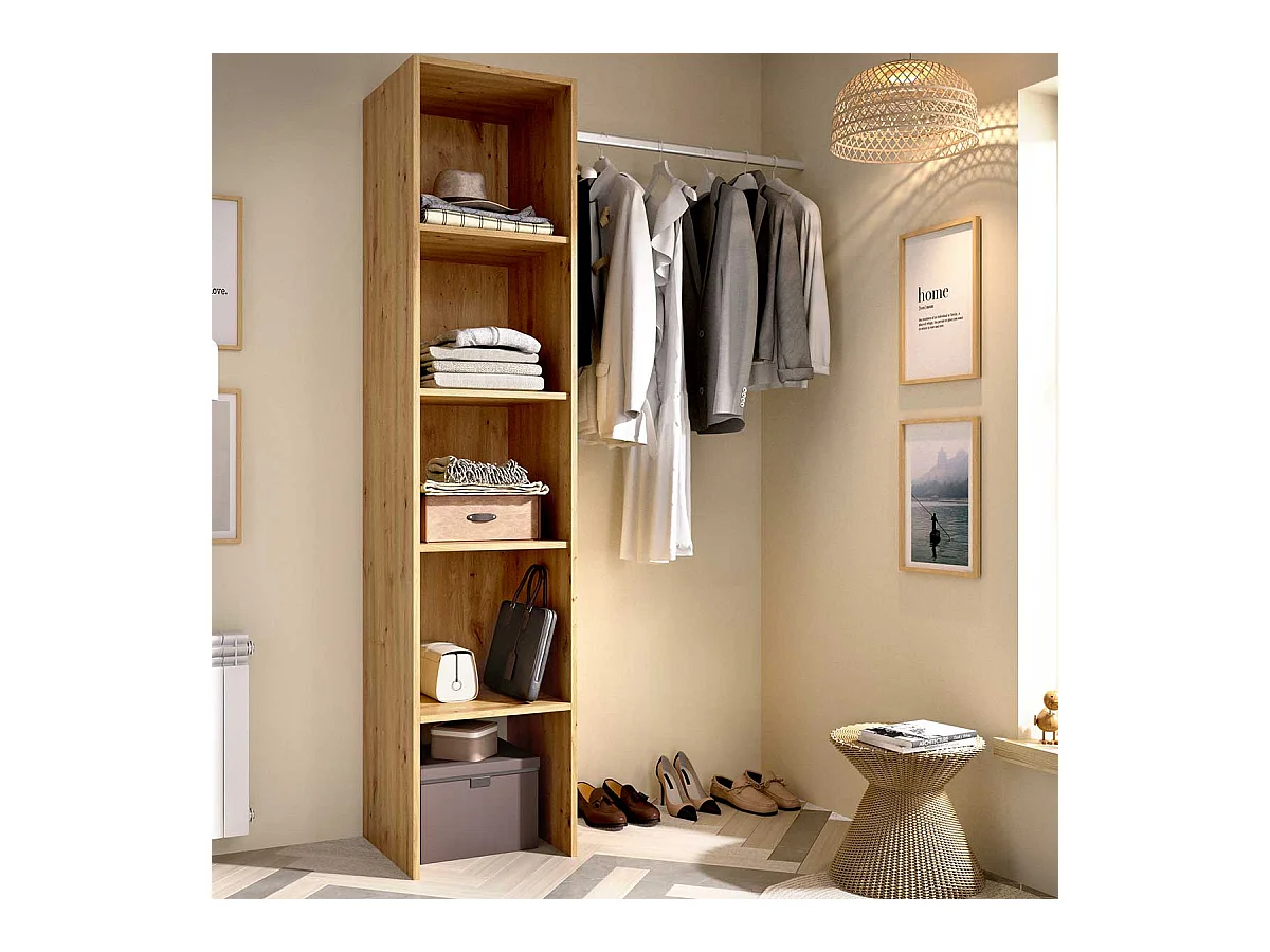 Vestidor Suit 4 estantes+1 barra para colgar Nordic 185,5x137x5x40,2 cm