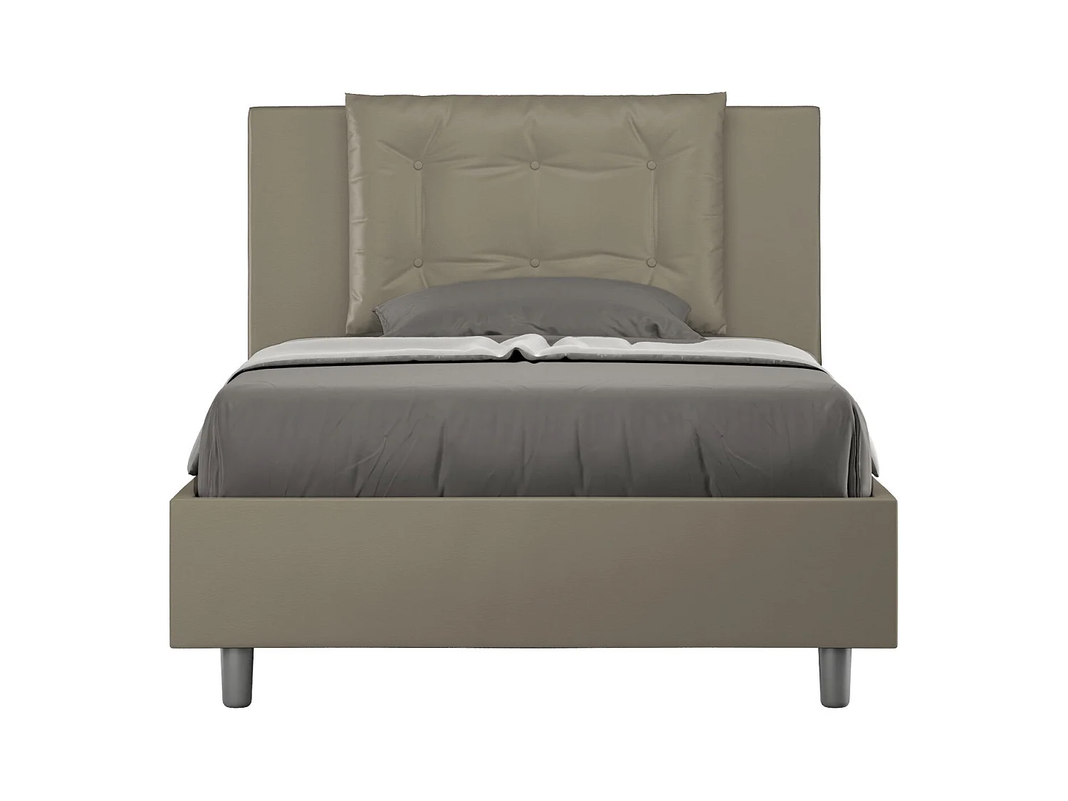 Gestoffeerd bed in imitatieleer Annalisa cappuccino zonder boxspring 120x210