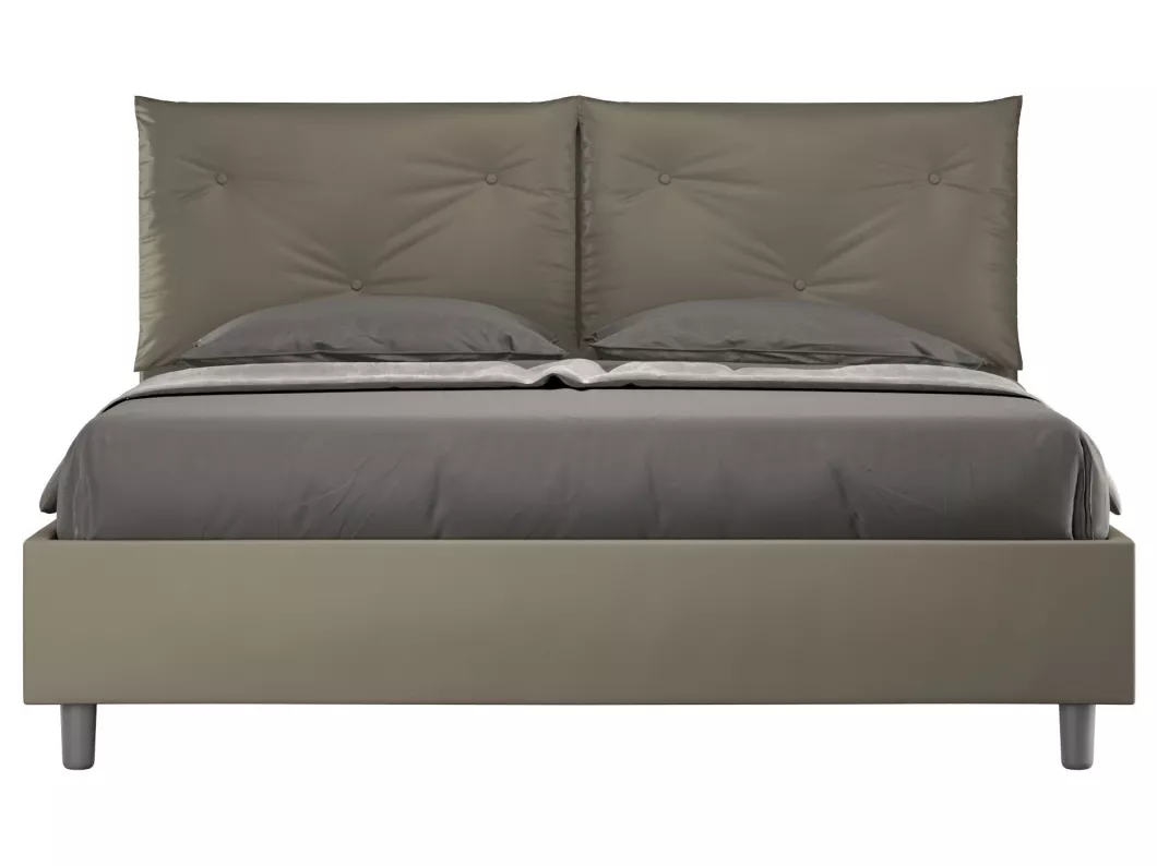 Kauf Unique Gepolstertes Bett mit Bettkasten 160x200 mit Kunstlederbezug Cappuccino Appia