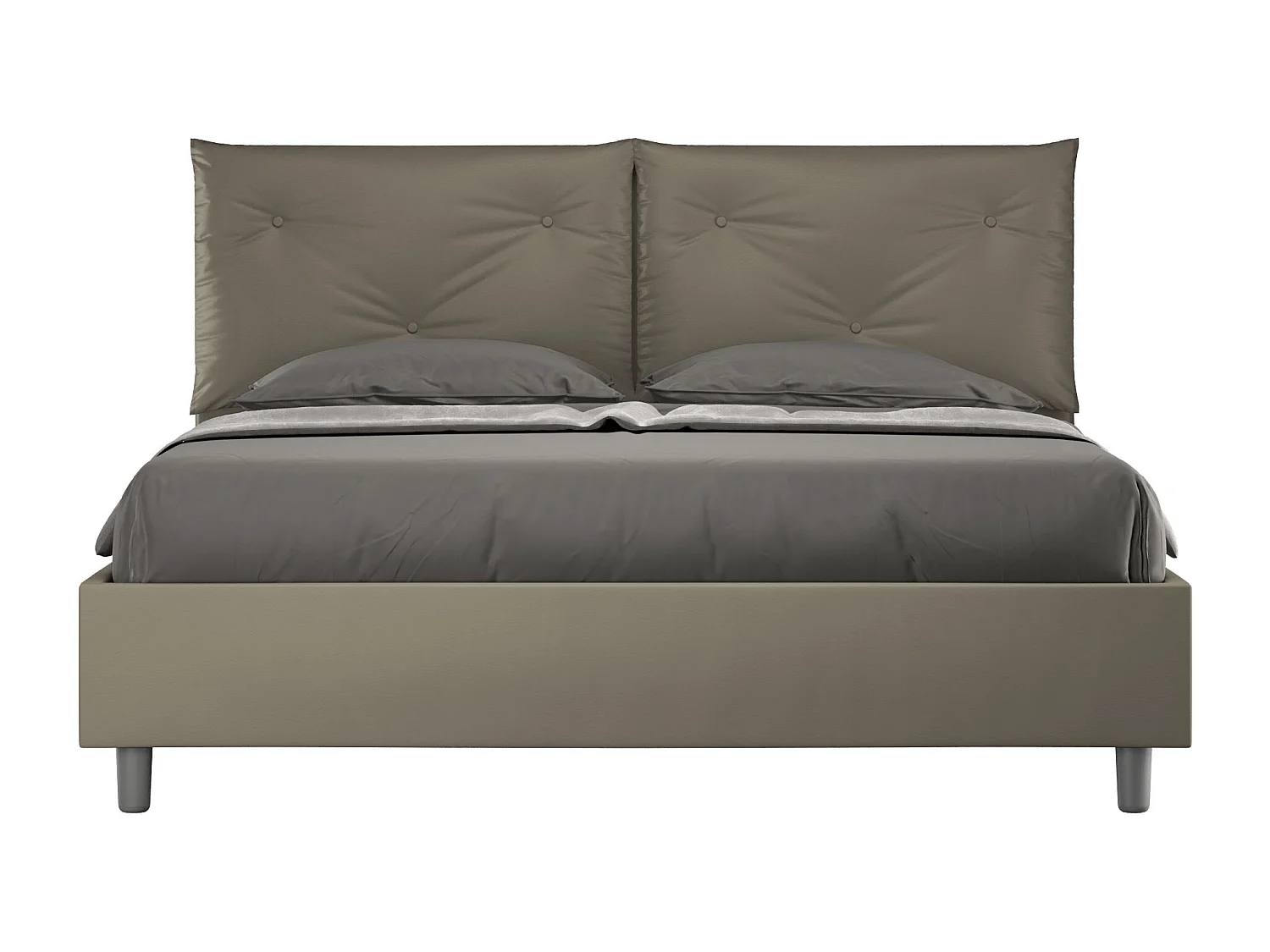Gestoffeerd bed 160x200 met opbergruimte kunstleer cappuccino Appia