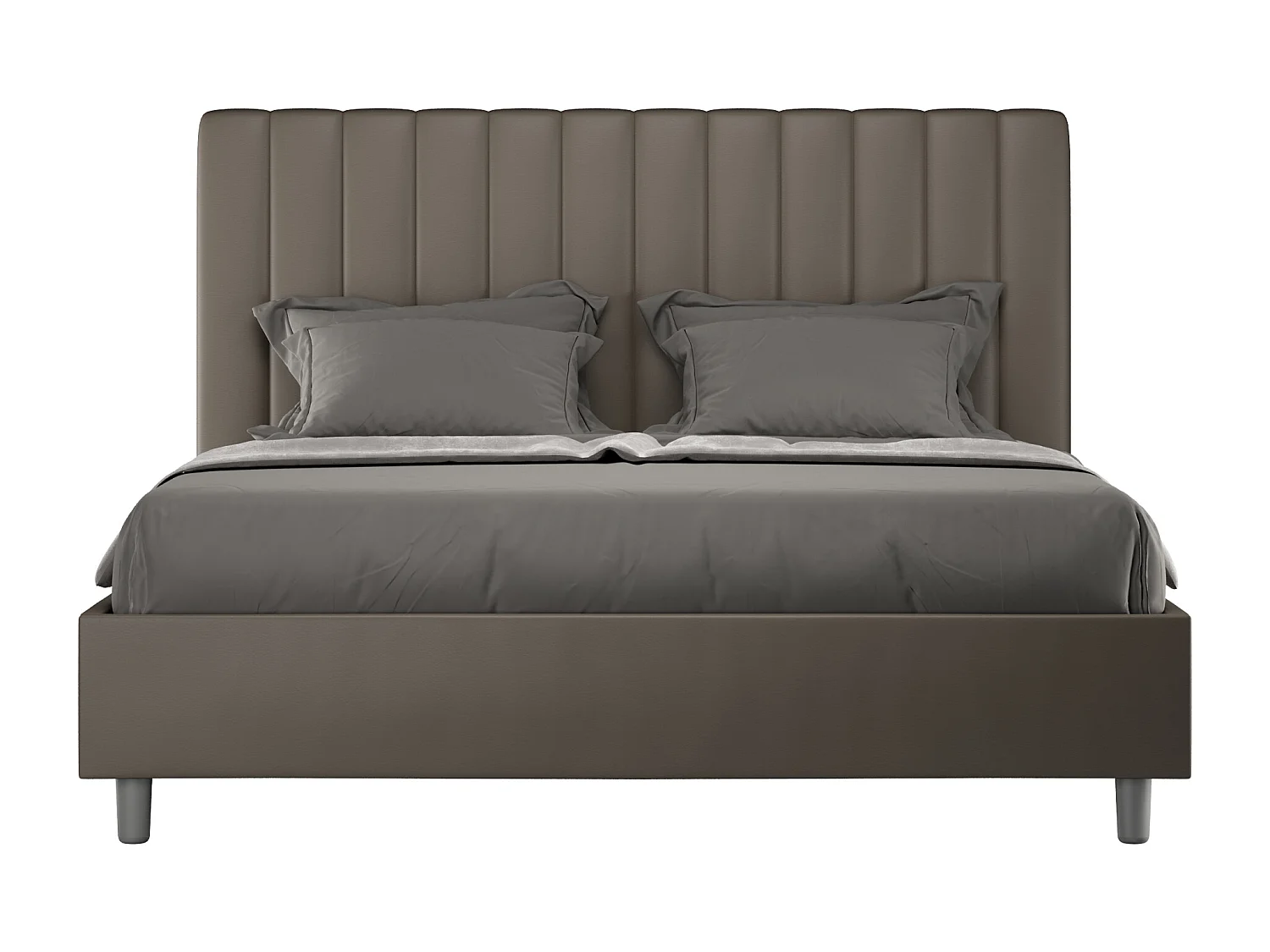 Gestoffeerd bed 160x200 met opbergruimte kunstleer cappuccino Agueda