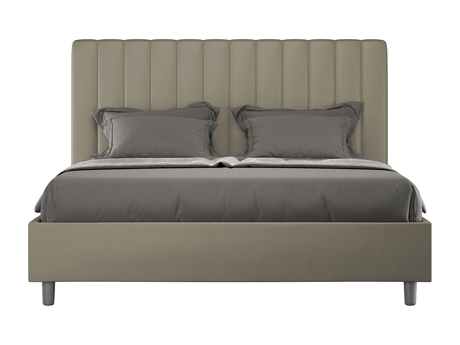 Gestoffeerd bed 160x200 met opbergruimte kunstleer cappuccino Agueda