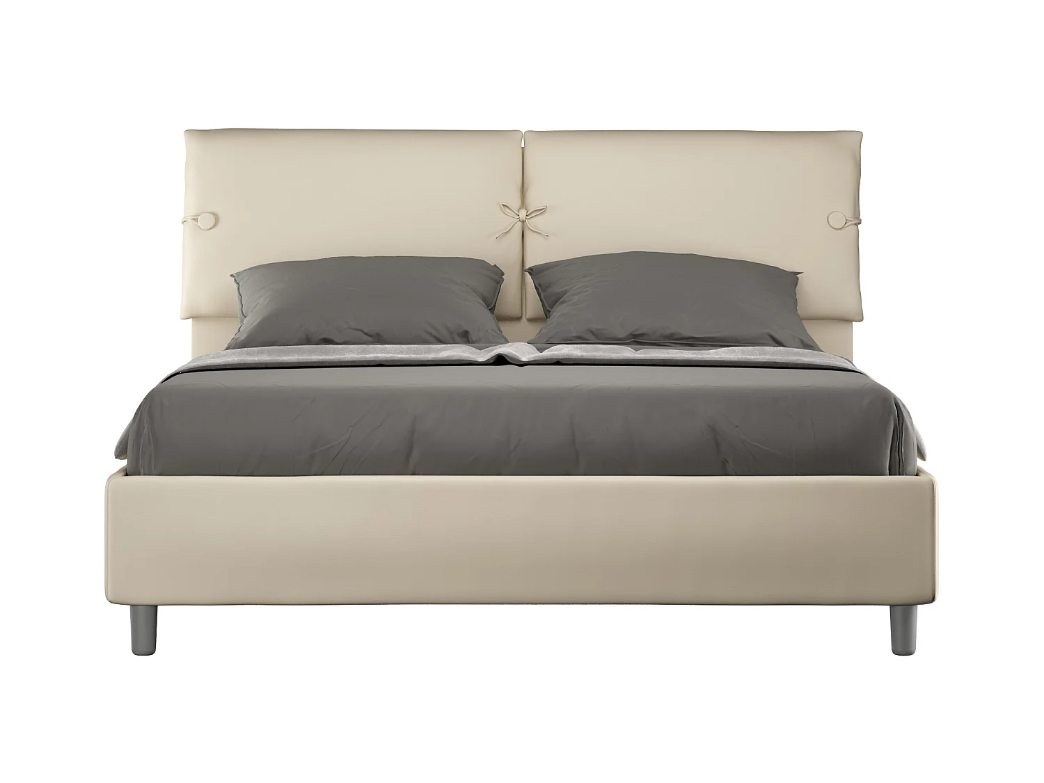 Letto contenitore imbottito 160x200 similpelle tortora Sleeper