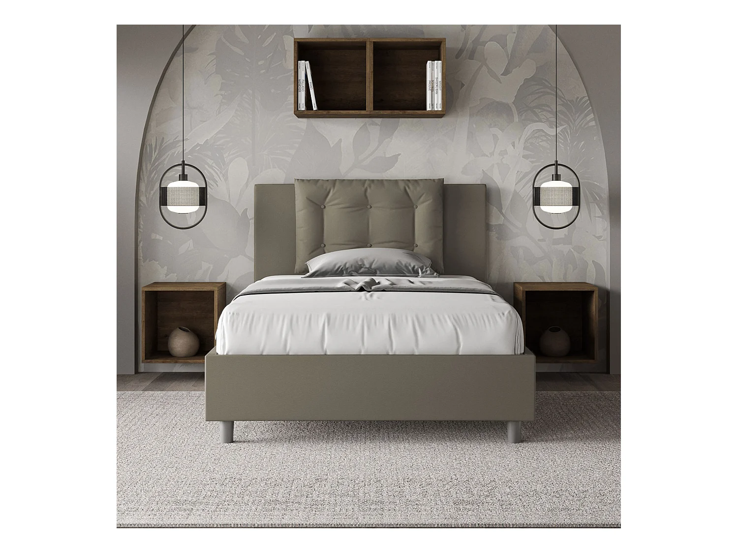 Andry Italiaans kingsize kunstleren bed-Kleur Bruin-Slapen 120x190cm-Keuze Met kofferbak