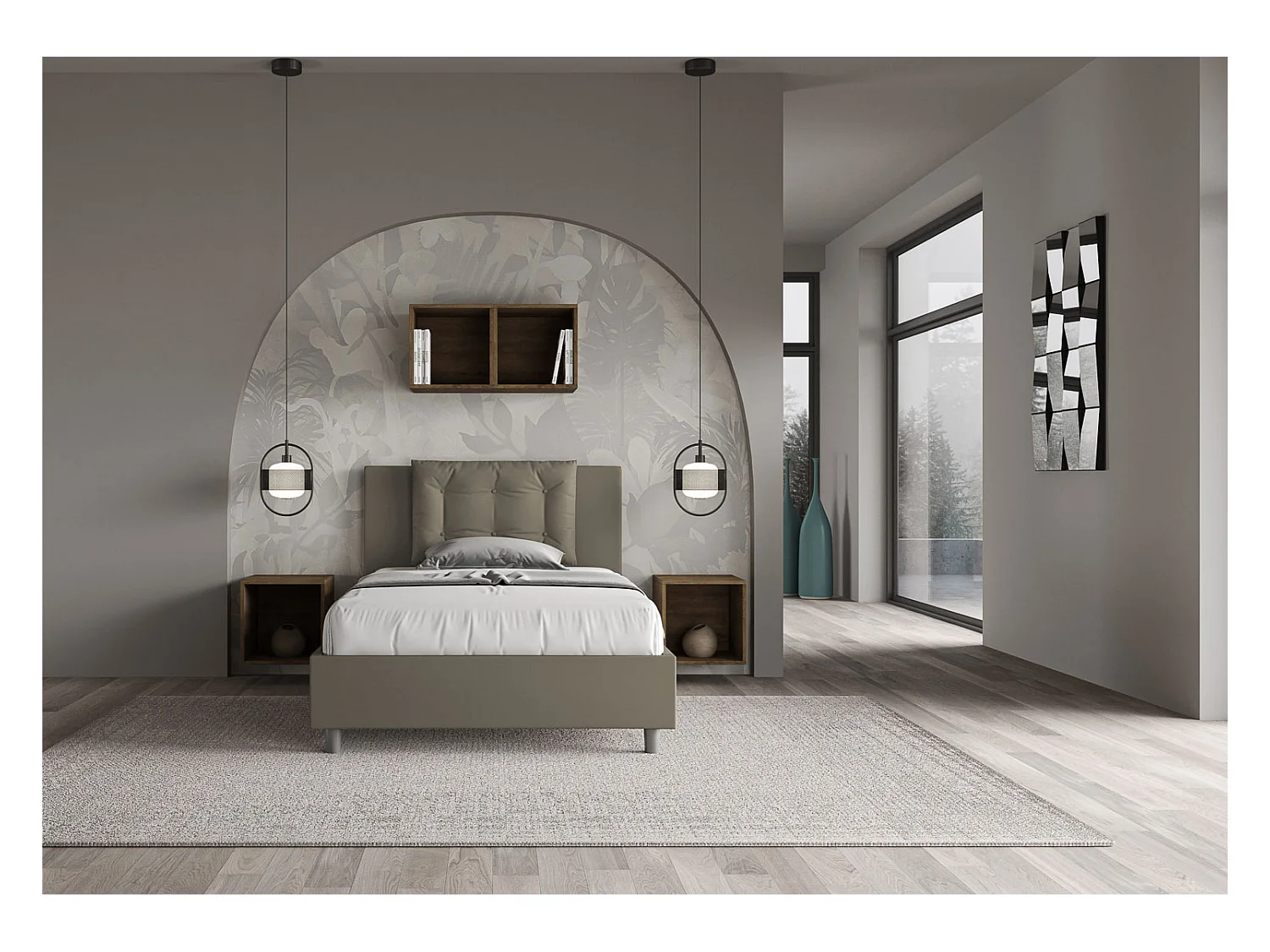 Andry Italiaans kingsize kunstleren bed-Kleur Bruin-Slapen 120x190cm-Keuze Met kofferbak