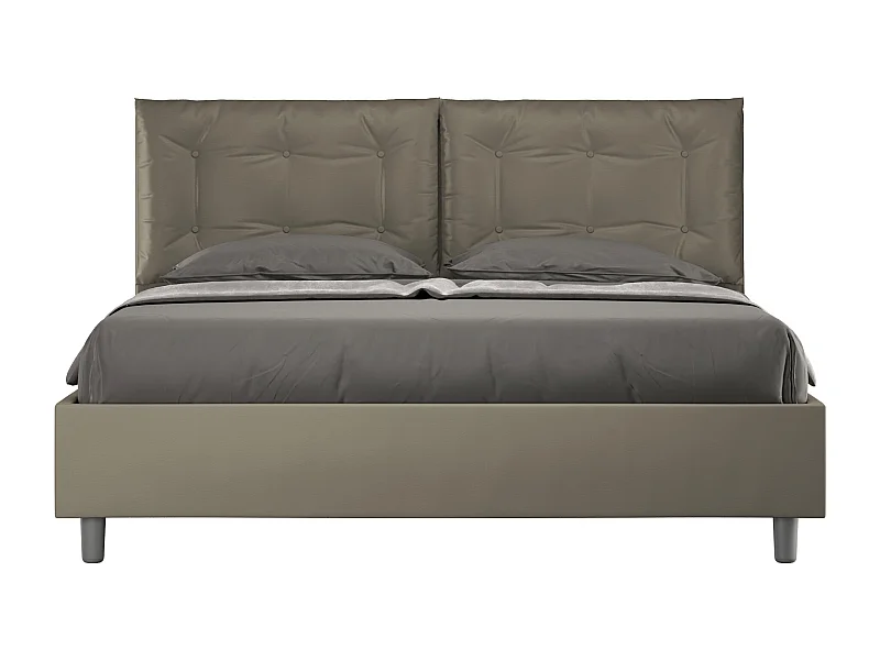 Gestoffeerd bed in imitatieleer Annalisa cappuccino zonder boxspring 160x210