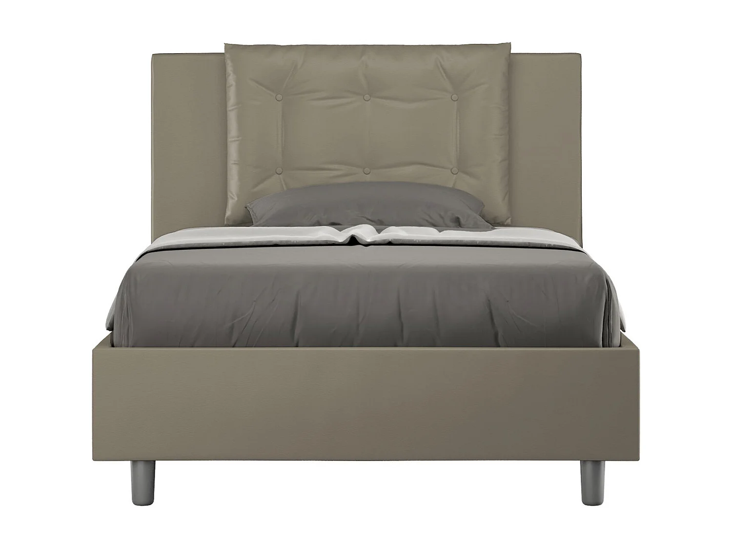 Gestoffeerd bed 120x190 met lattenbodem kunstleer cappuccino Annalisa