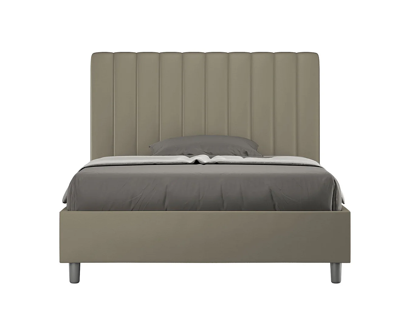 Gestoffeerd Bed 120x190 zonder lattenbodem kunstleer cappuccino Agueda