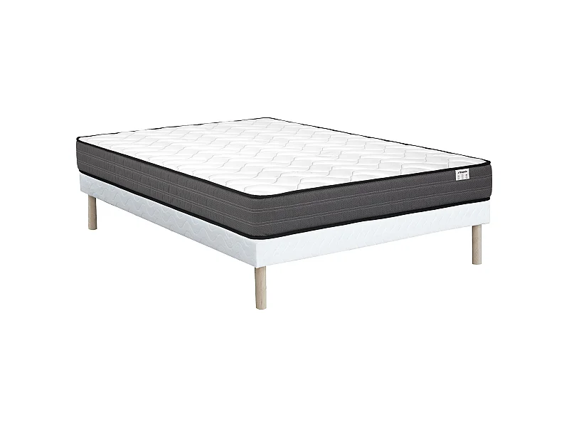 Ensemble 160 x 200 cm sommier + matelas ressorts ensachés ép.20cm - AMBRACIE de YSMÉE