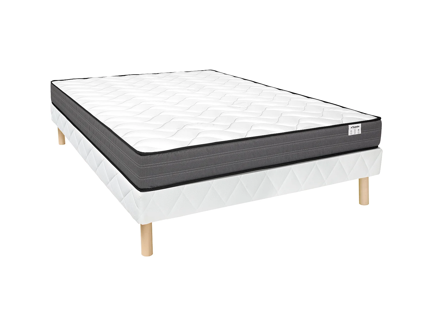 Ensemble 160 x 200 cm sommier + matelas ressorts ensachés ép.20cm - AMBRACIE de YSMÉE