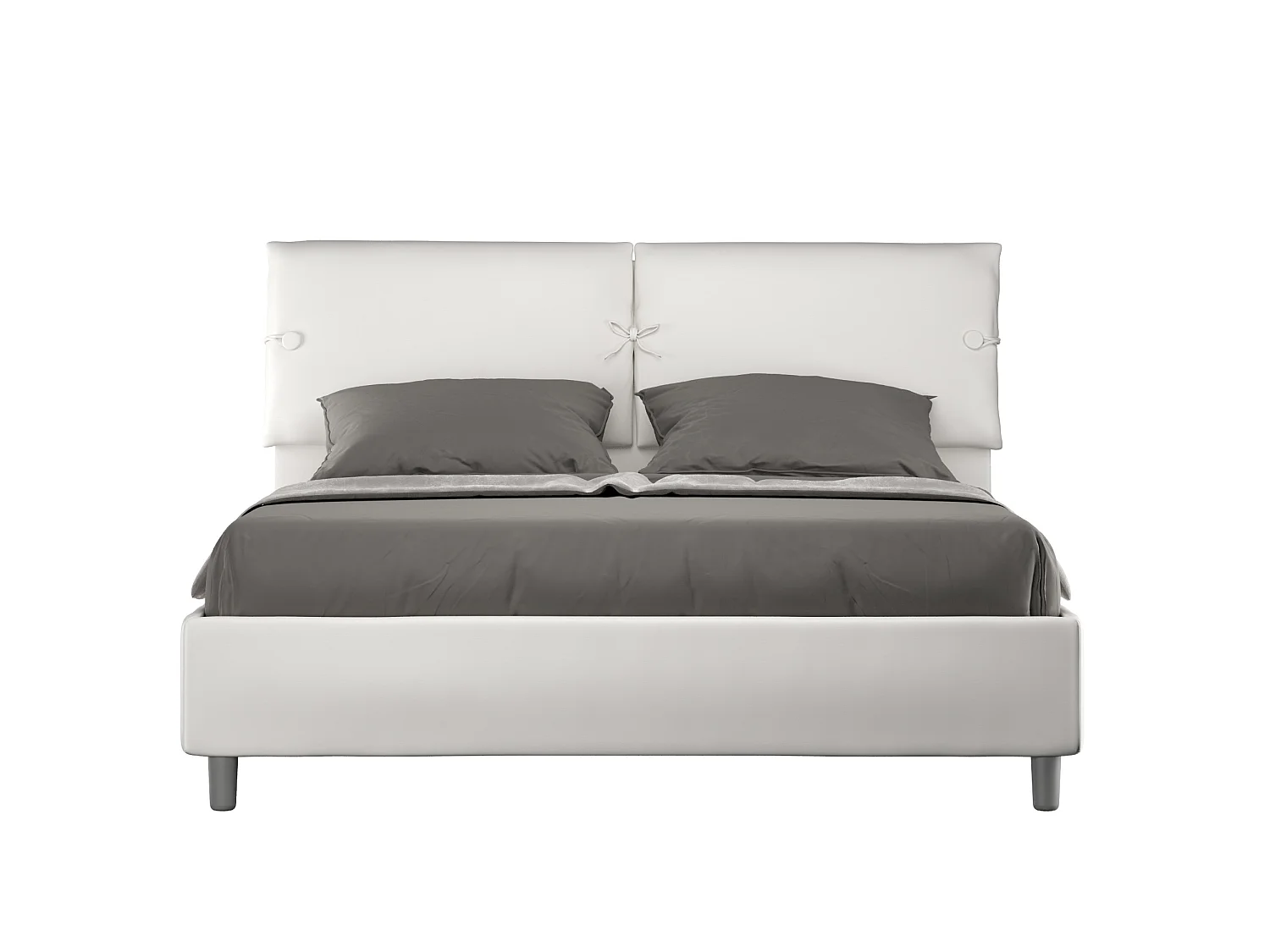 Łóżko bez stelaża tapicerowane 160x210 sztucznej skóry Biały Sleeper