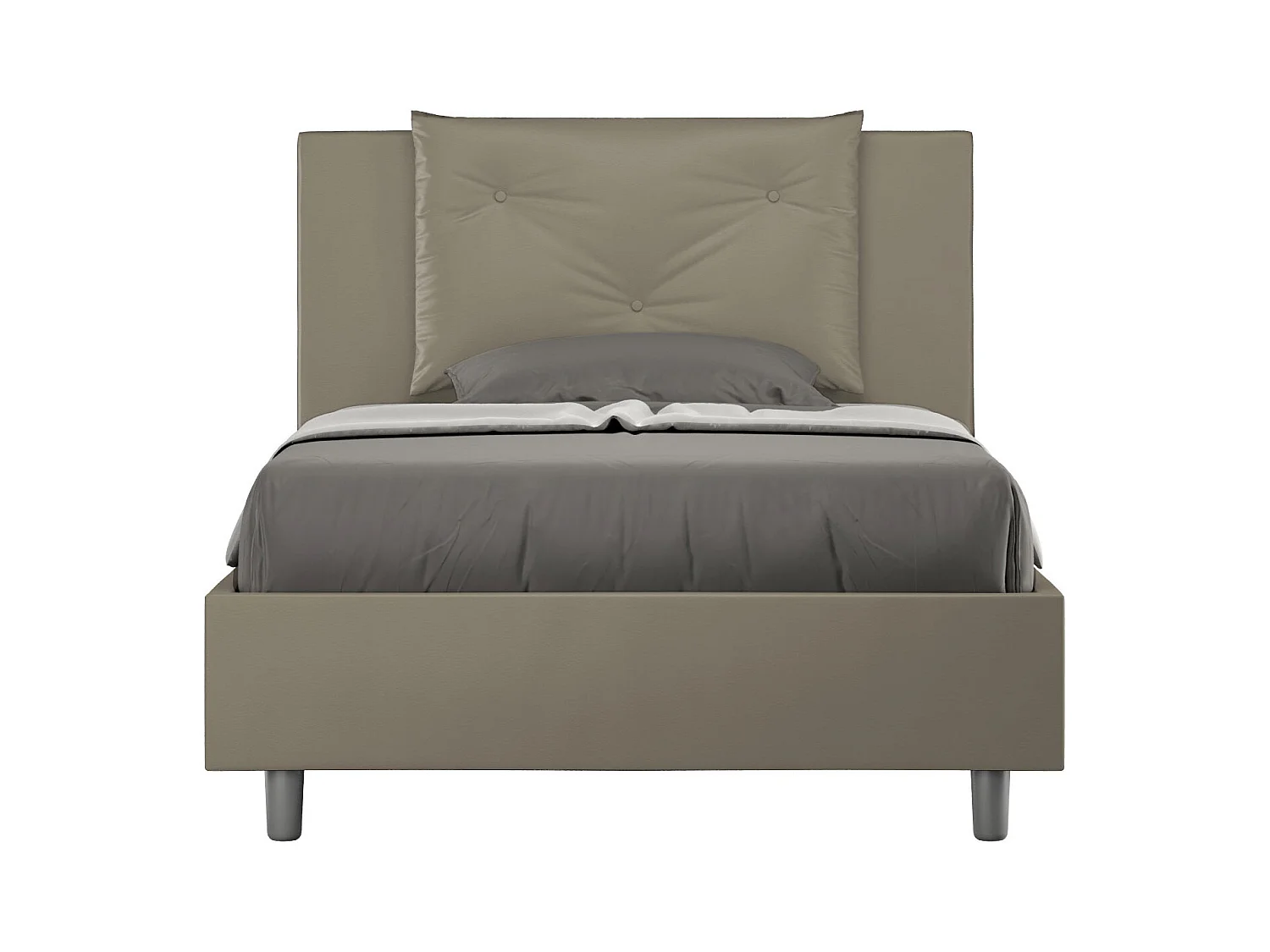 Lit 1 place et demi sans sommier rembourré 120x210 similicuir cappuccino Appia