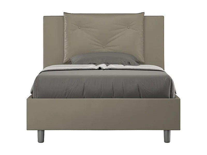 Gestoffeerd bed zonder boxspring 120x190 Appia kunstleer cappuccino