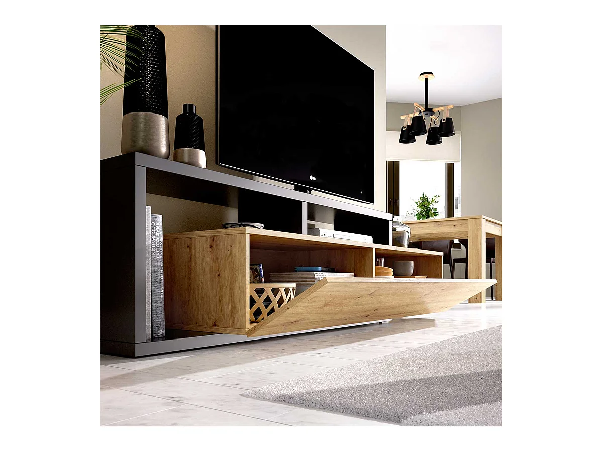 NIEDRIGER TVSCHRANK 165 x 46 x 40 cm – Melamin – KRAM