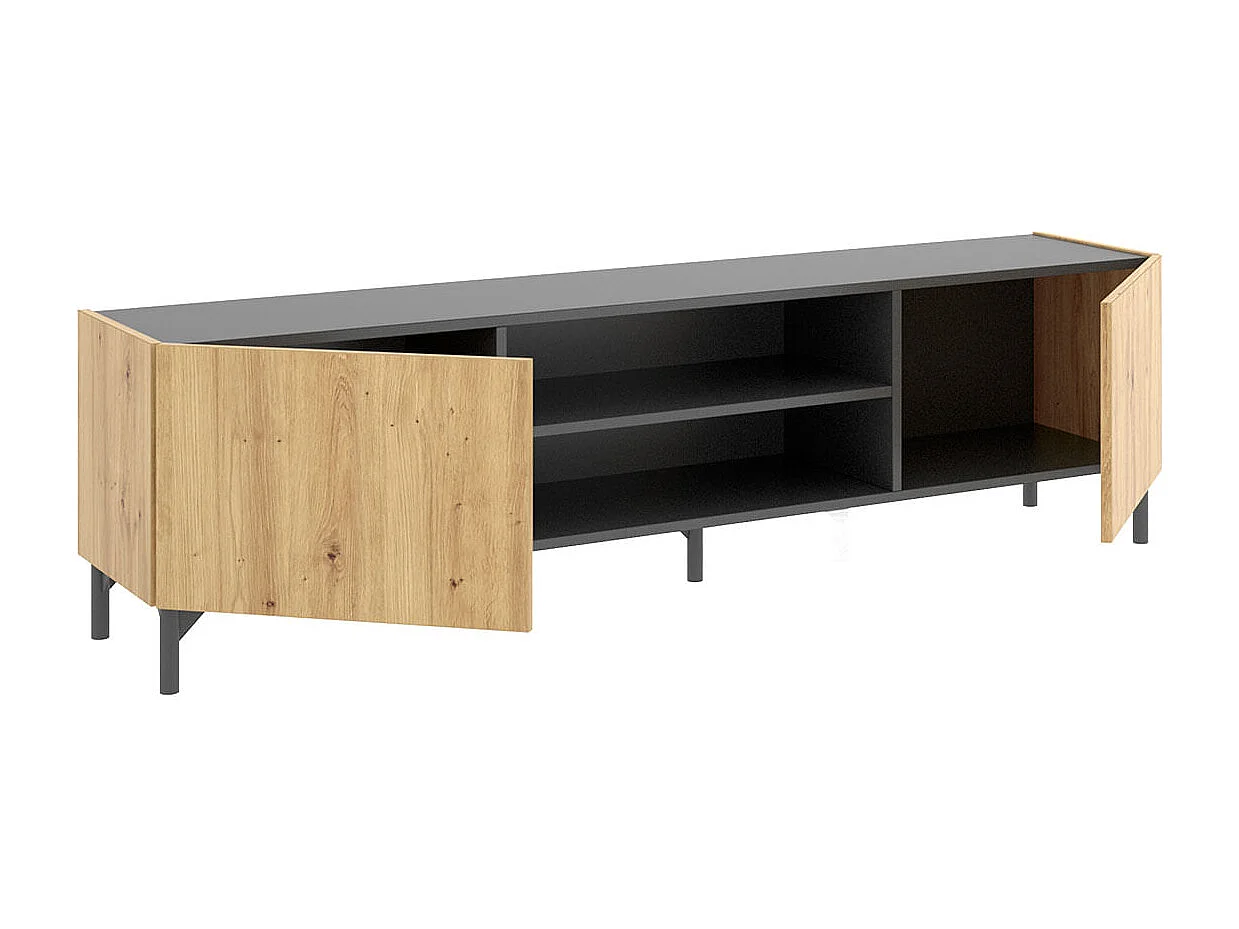 Mueble bajo de TV Astral grafito/Nordic 45,2x160,8x35 cm