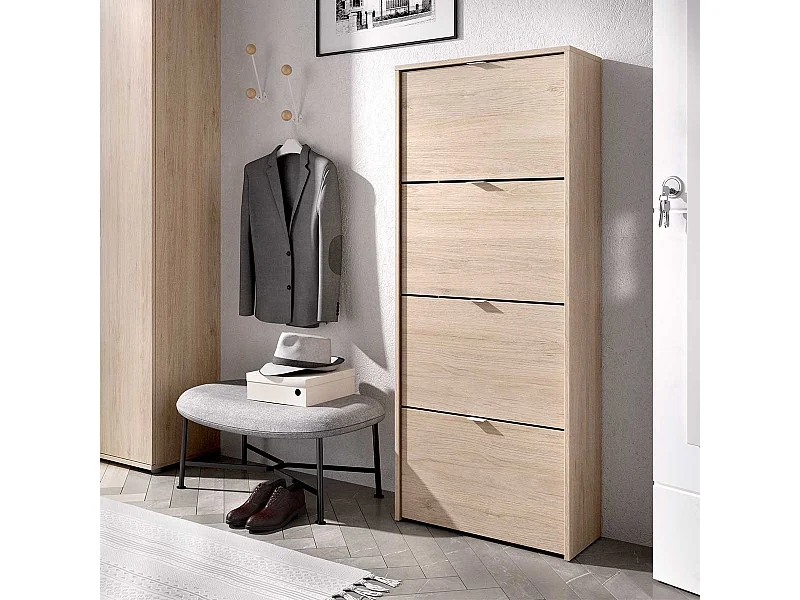 Zapatero Jazz 4 baldas natural 149x60,9x25,2 cm