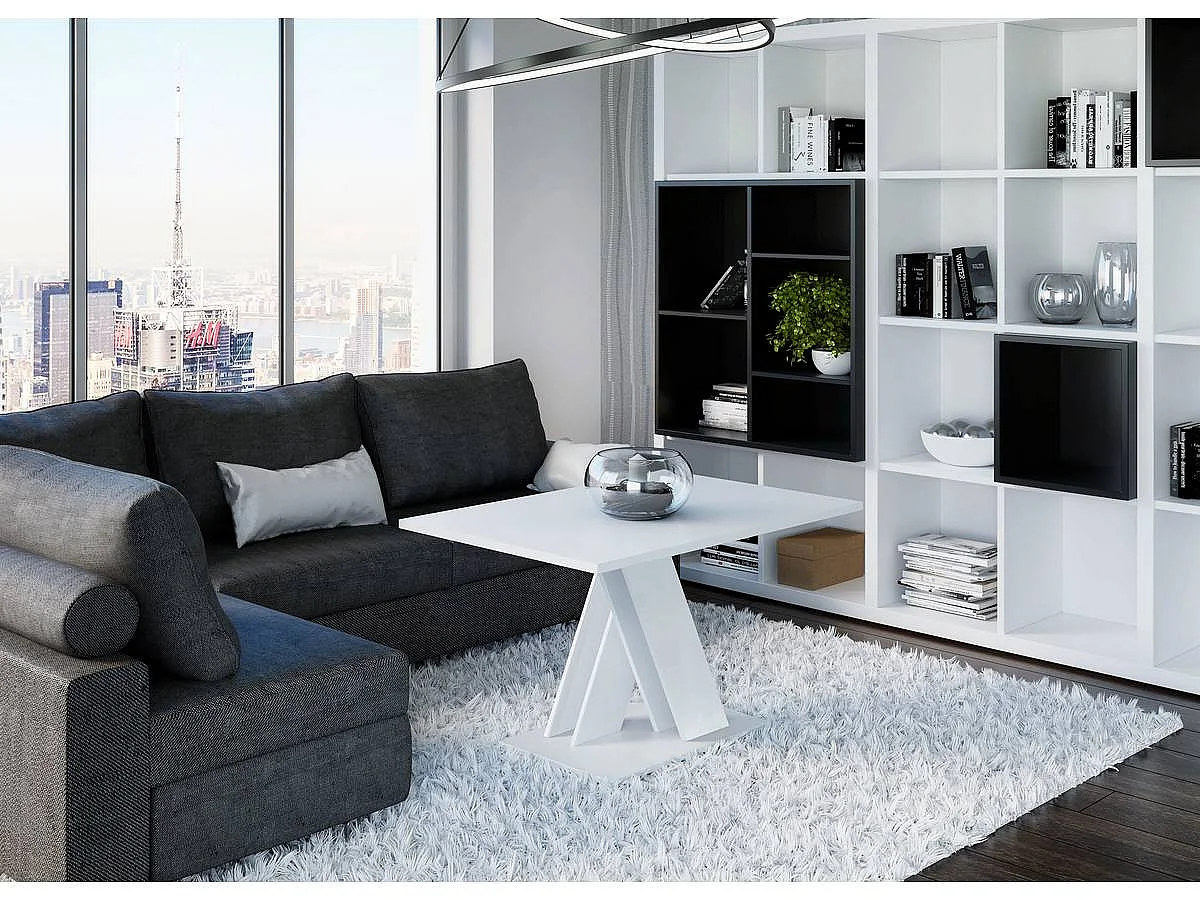 Couchtisch "Bronx" Weiß Hochglanz - Elegantes und schlichtes Design für Ihr Wohnzimmer