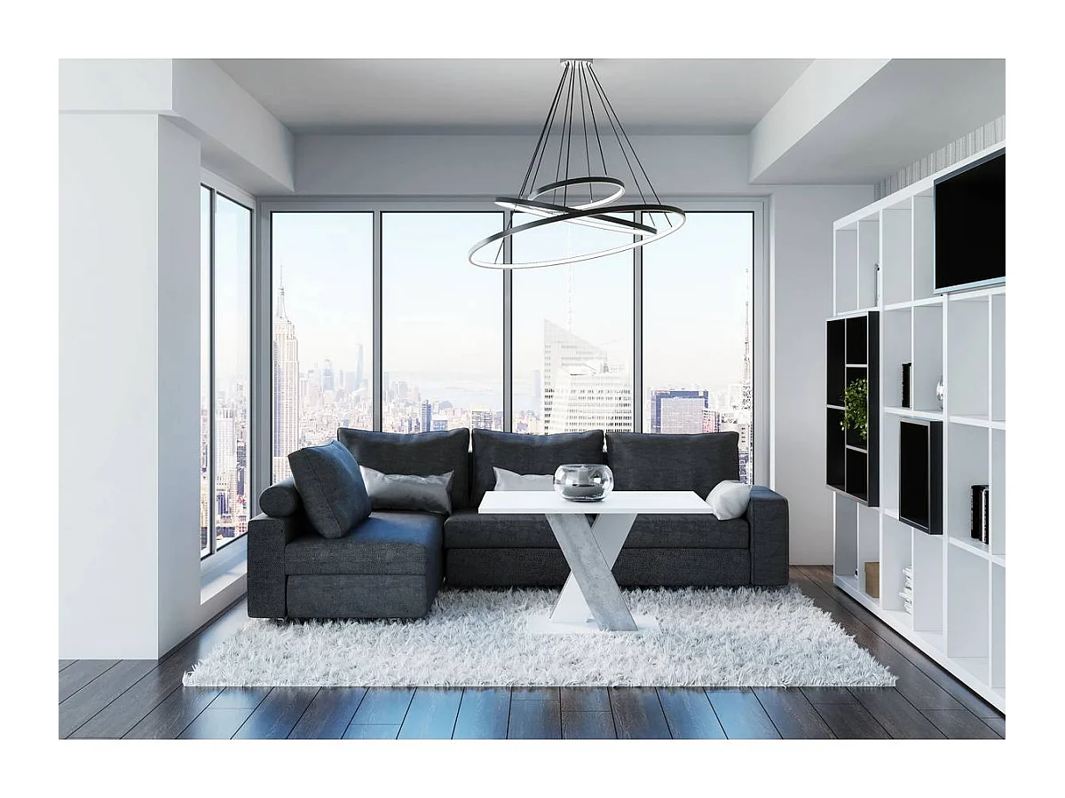 Couchtisch "Bronx" Weiß/Beton - Elegantes und minimalistisches Design für Ihr Wohnzimmer