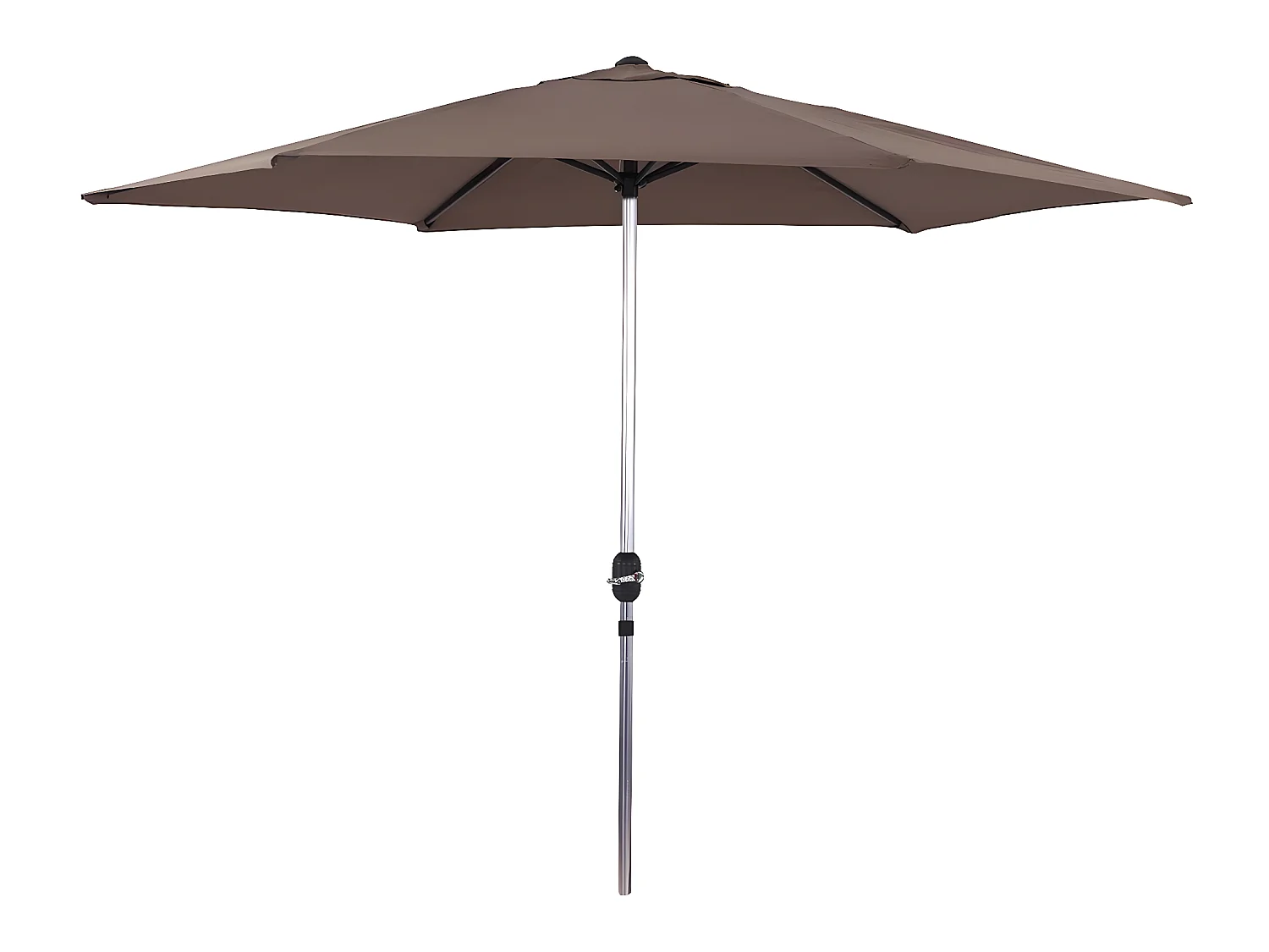 Parasol jardin droit Alu "Sol" - Rond - Ø 3m - Taupe