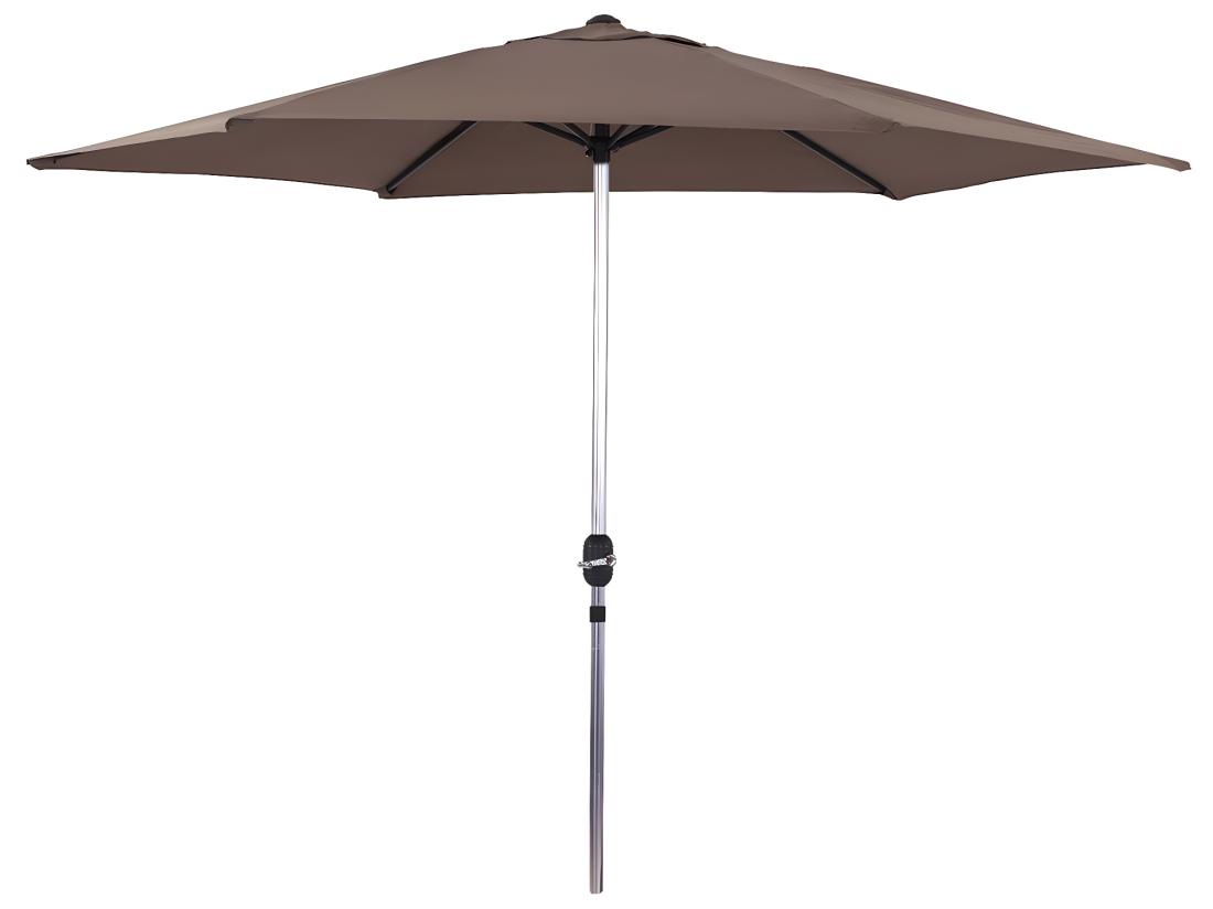 vente unique Parasol jardin droit Alu "Sol" - Rond - Ø 3m - Taupe