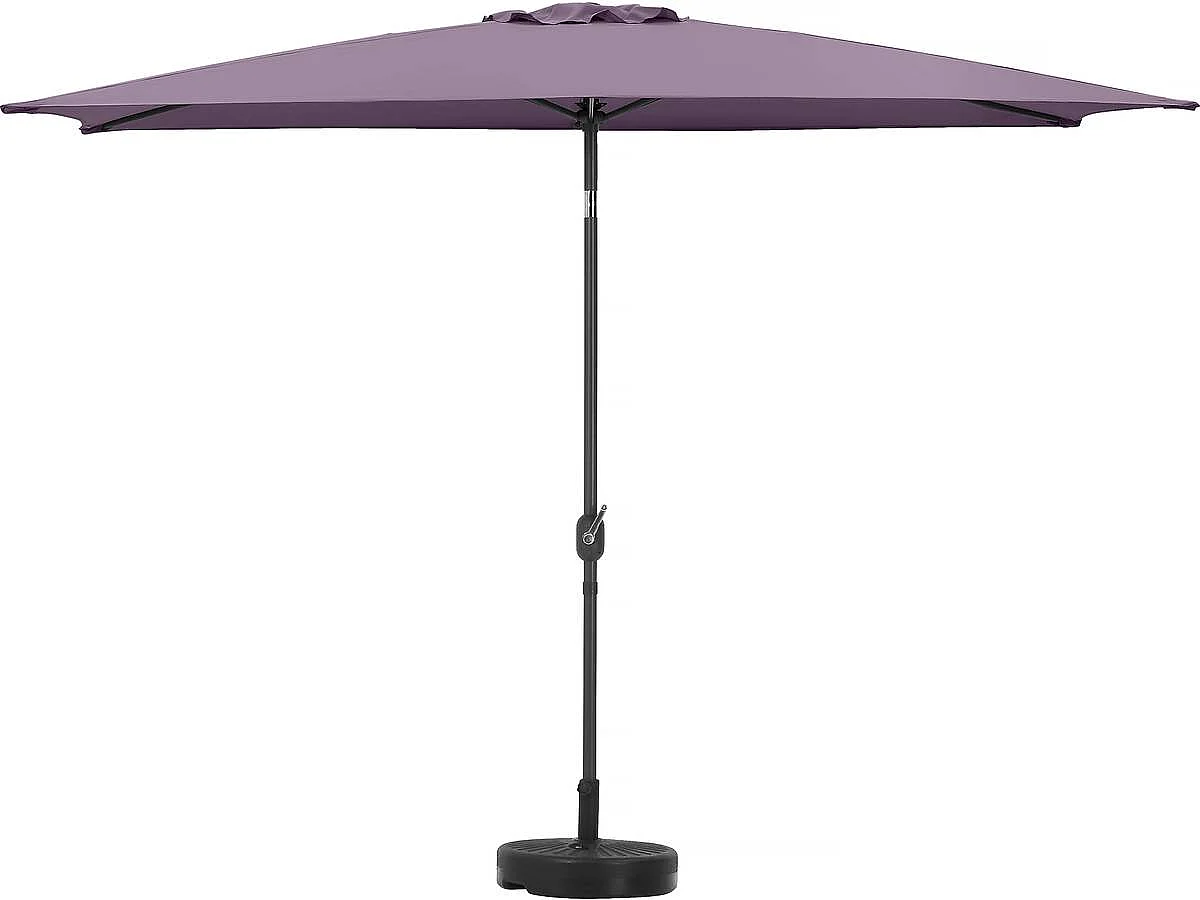 Parasol jardin "Sol 2" - Rectangle - 2 x 3 m - Violet + Dalles à lester incluses