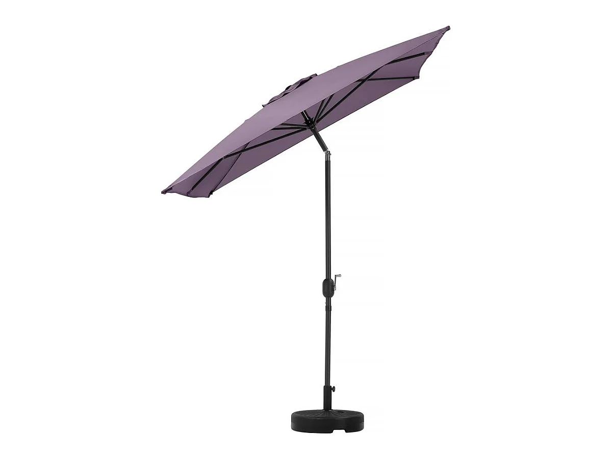 Tuin parasol "Sol 2" rechthoek 2x3m violet met gewichtsplaten inbegrepen