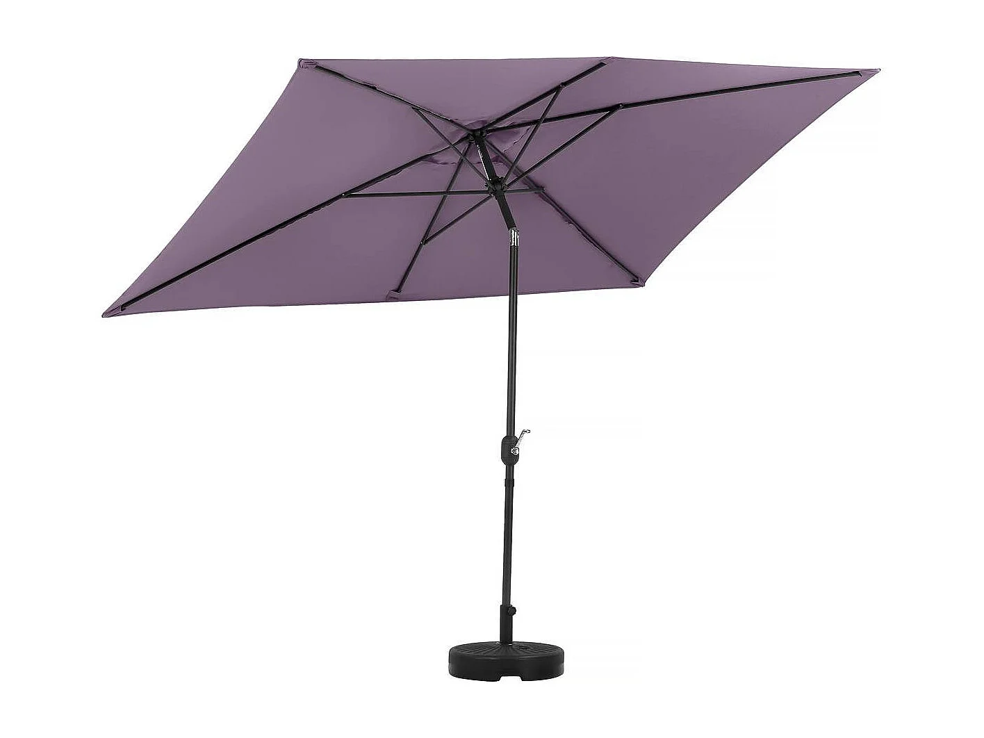 Parasol tuin tuinparasol "Sol 2" - Rechthoekig - 2 x 3 m - Paars + inclusief parasolvoet tegel / parasoltegels