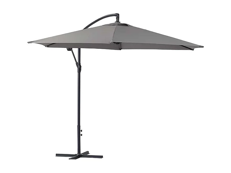 Parasol jardin déporté Alu "Ilios" - Rond - Ø 3 m - Gris