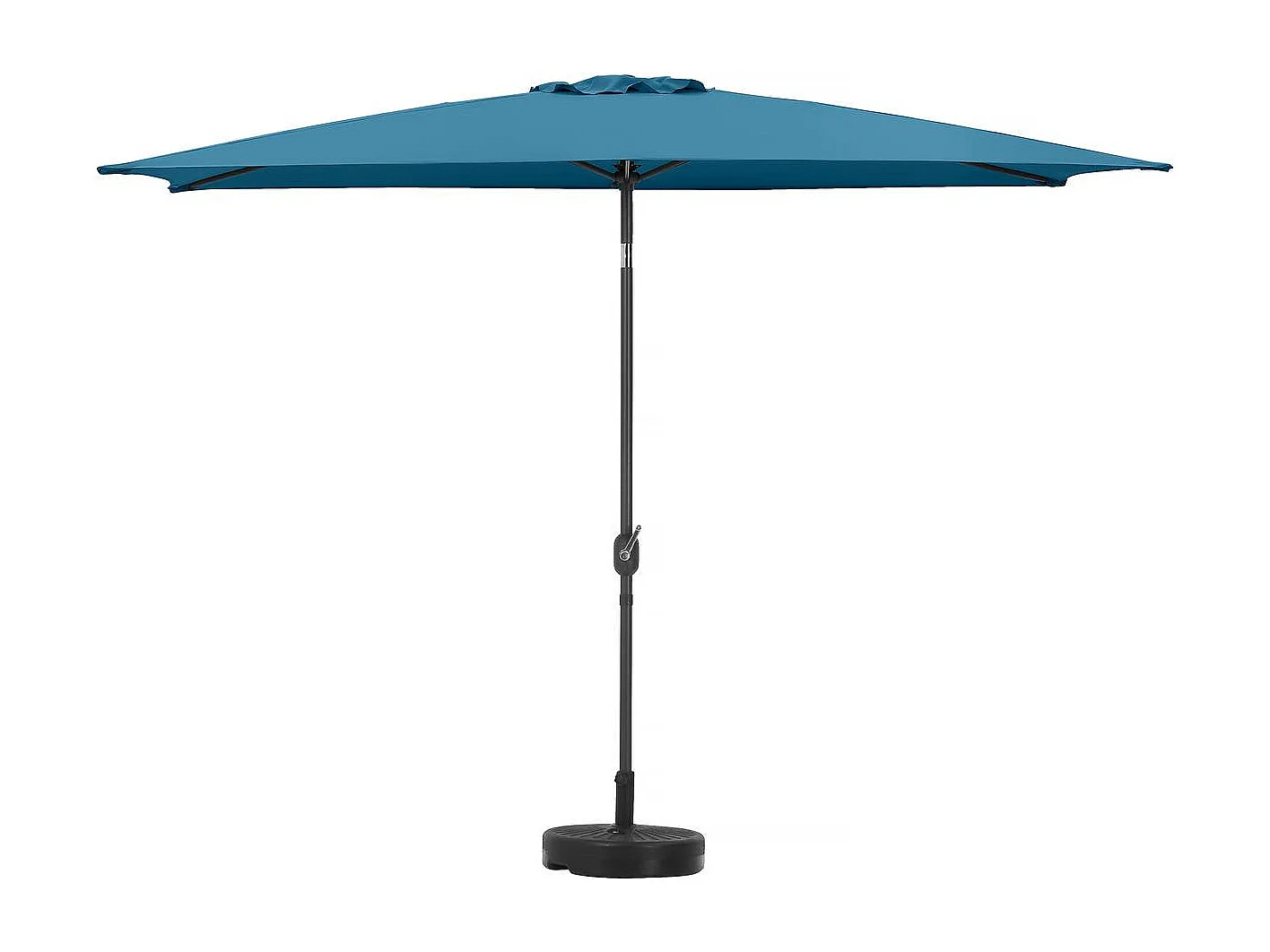 Parasol tuin tuinparasol "Sol 2" - Rechthoekig - 2 x 3 m - Blauw + inclusief parasolvoet tegel / parasoltegels