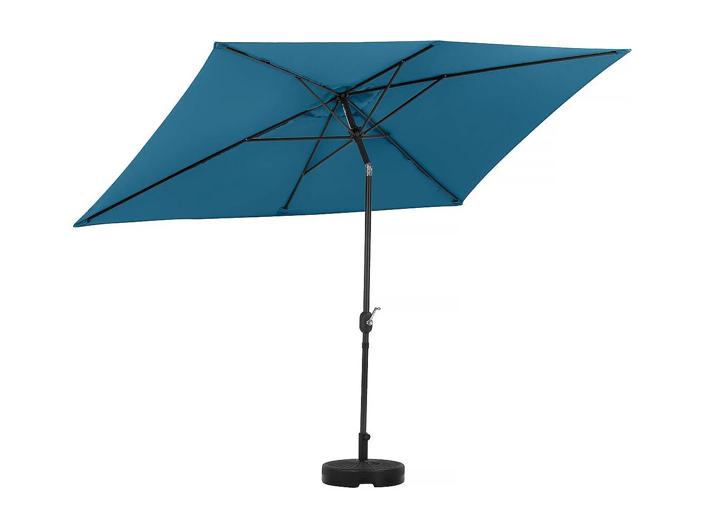 Parasol tuin tuinparasol "Sol 2" - Rechthoekig - 2 x 3 m - Blauw + inclusief parasolvoet tegel / parasoltegels