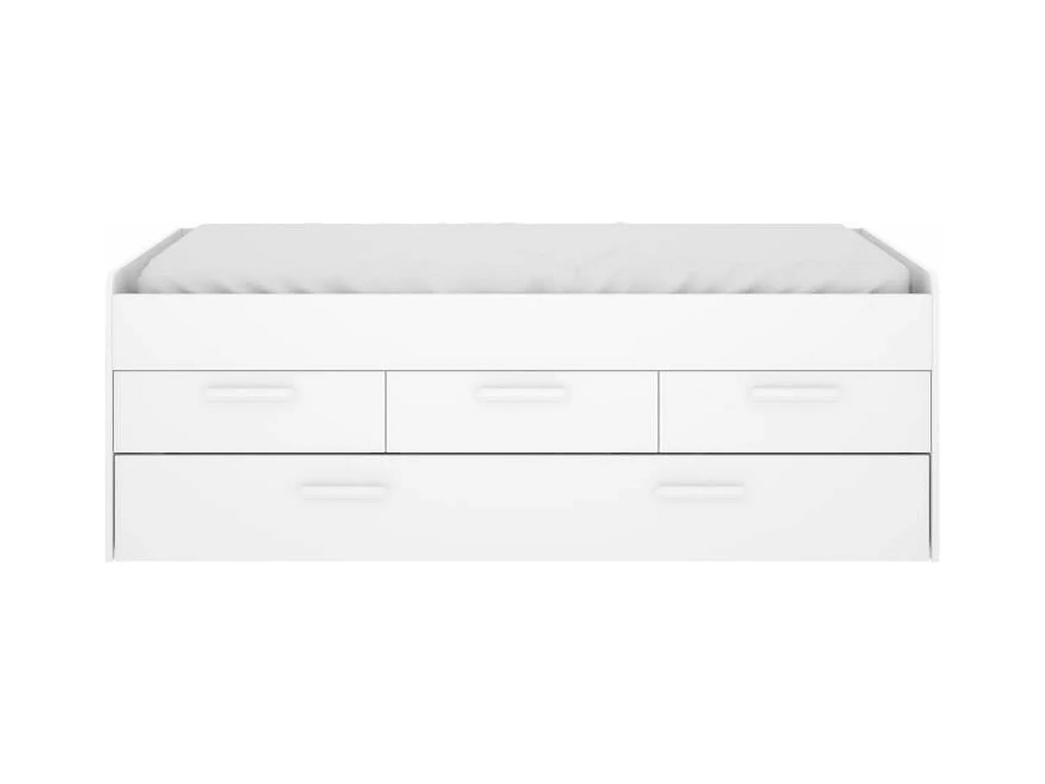 Cama nido Leka con 3 cajones blanco 68x194x95 cm