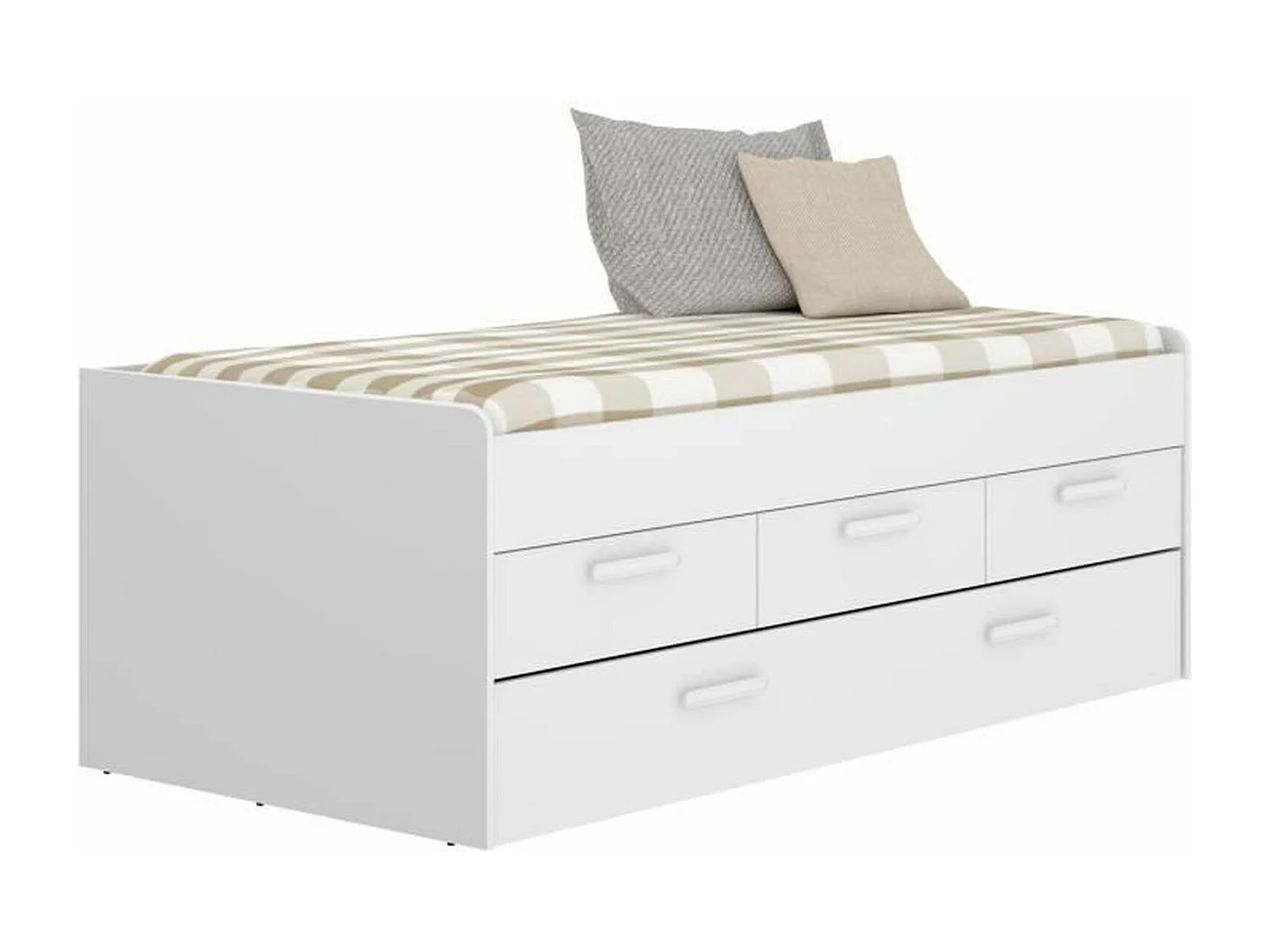 Cama nido Leka con 3 cajones blanco 68x194x95 cm