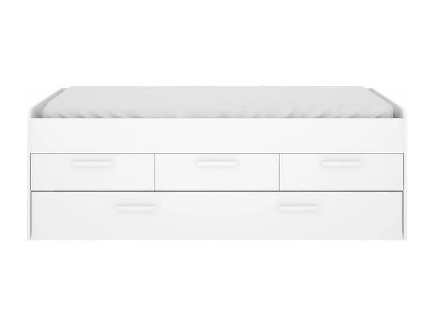 Cama nido Leka con 3 cajones blanco 68x194x95 cm