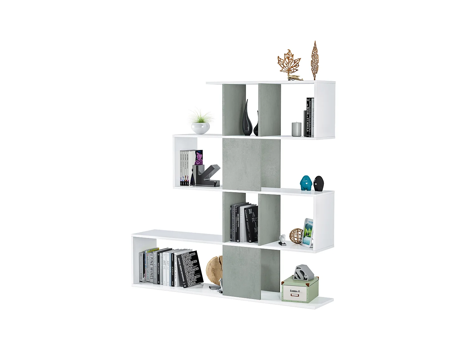 Libreria zig zag cemento bianco 0L2251A