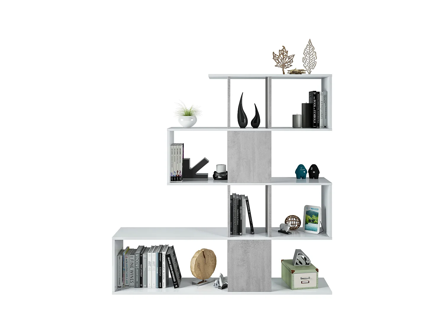 Libreria zig zag cemento bianco 0L2251A