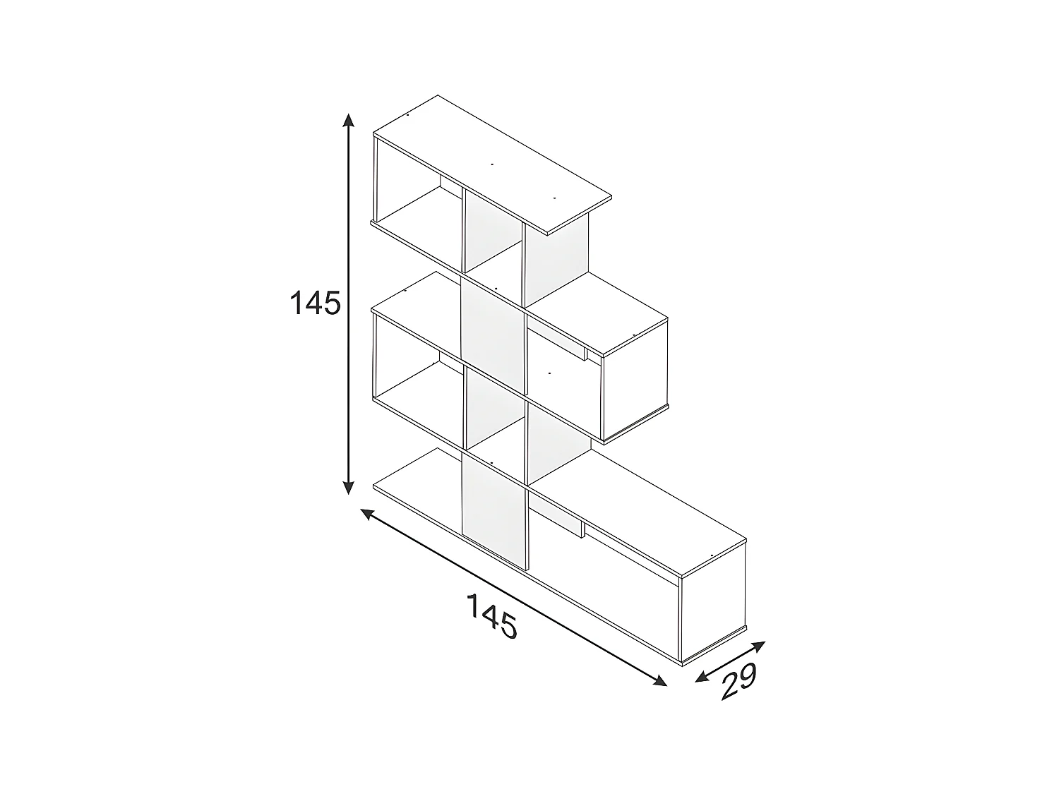 Libreria zig zag cemento bianco 0L2251A