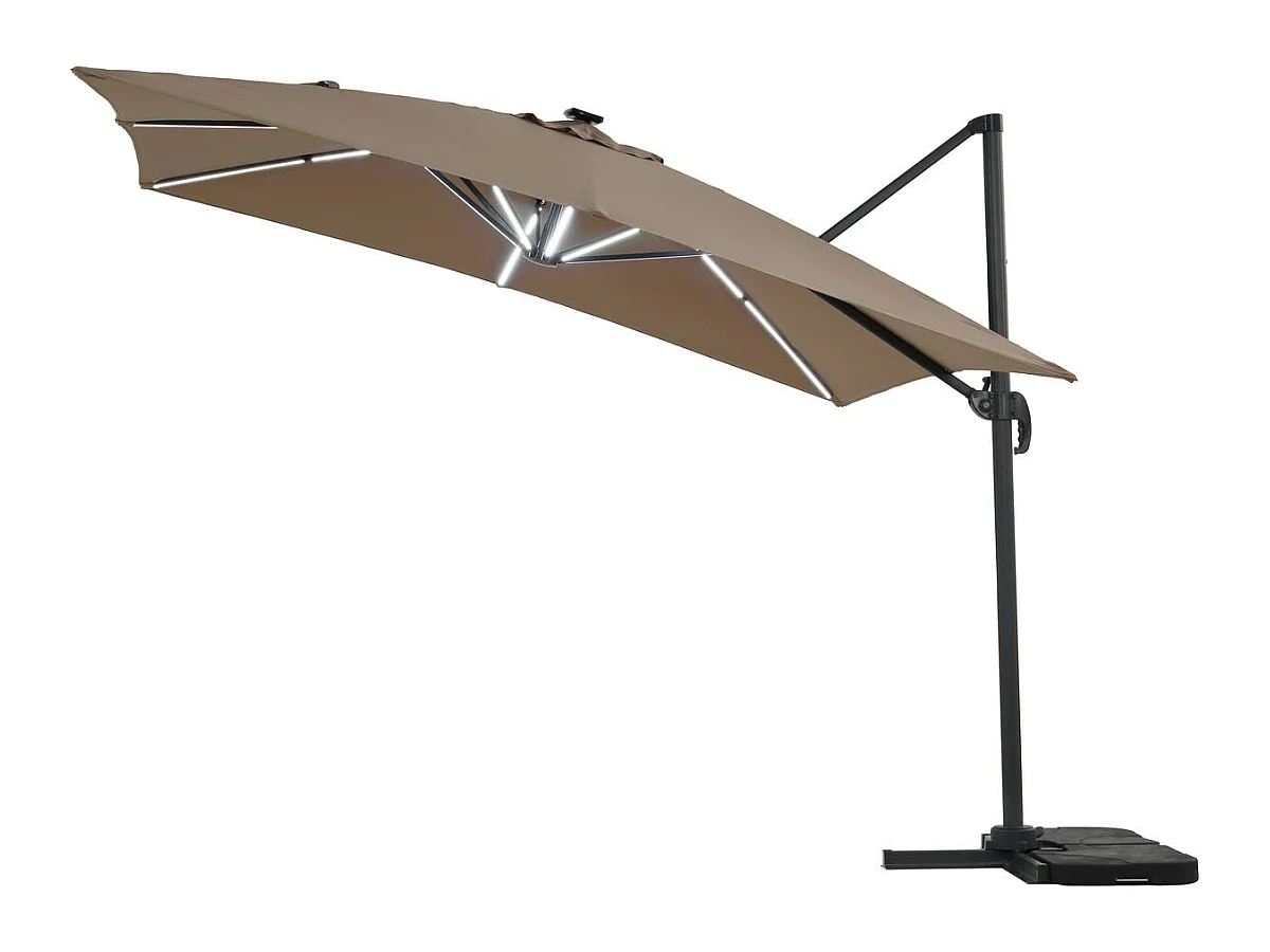 Parasol de jardin LED Alu "Sun 4 Luxe" - Rectangular -  3 x 4 m - Topo