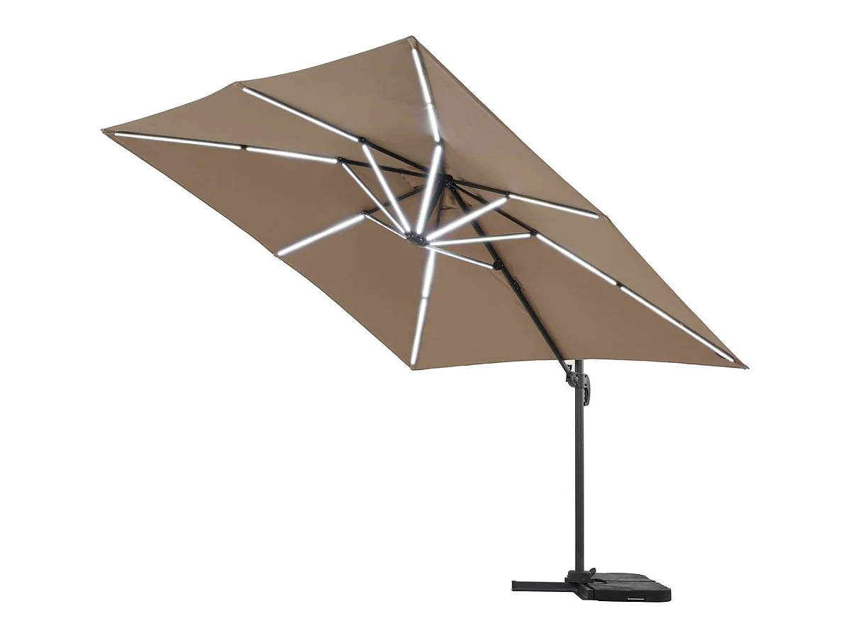Parasol de jardin LED Alu "Sun 4 Luxe" - Rectangular -  3 x 4 m - Topo