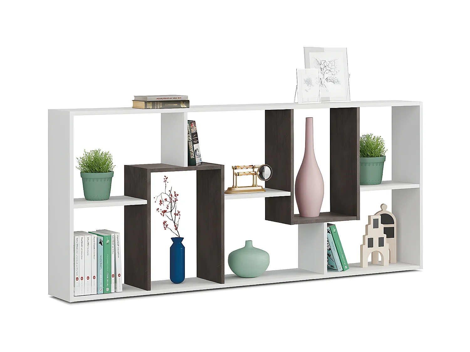 Bücherregal mit 8 Ablagefächern H180 cm - Kawa