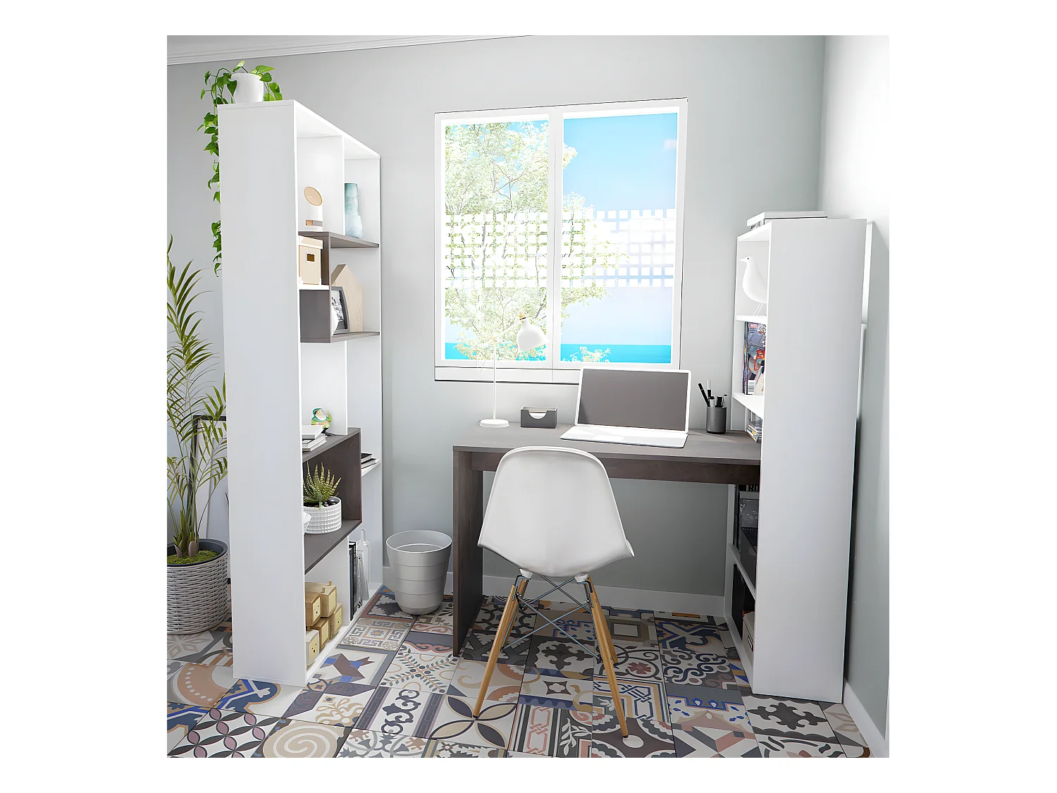 Bücherregal mit 8 Ablagefächern H180 cm - Kawa